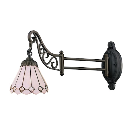 Elk Lighting 1-Light Swingarm Wall Lamp in Tiffany Bronze and Tiffany Style Glass 079-TB-04